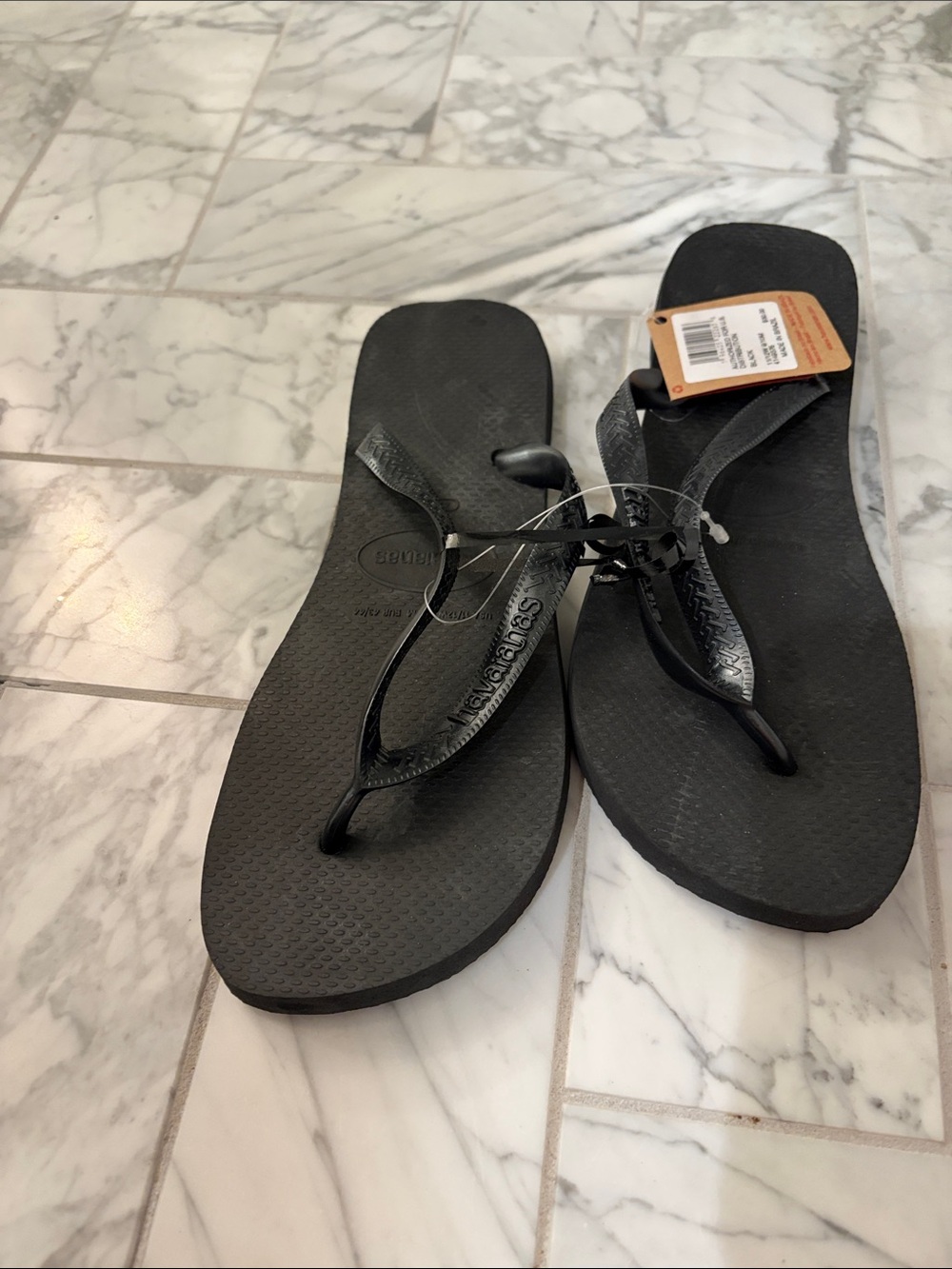 Havaianas Women's Black Slim Strap Flip Flop Sandals